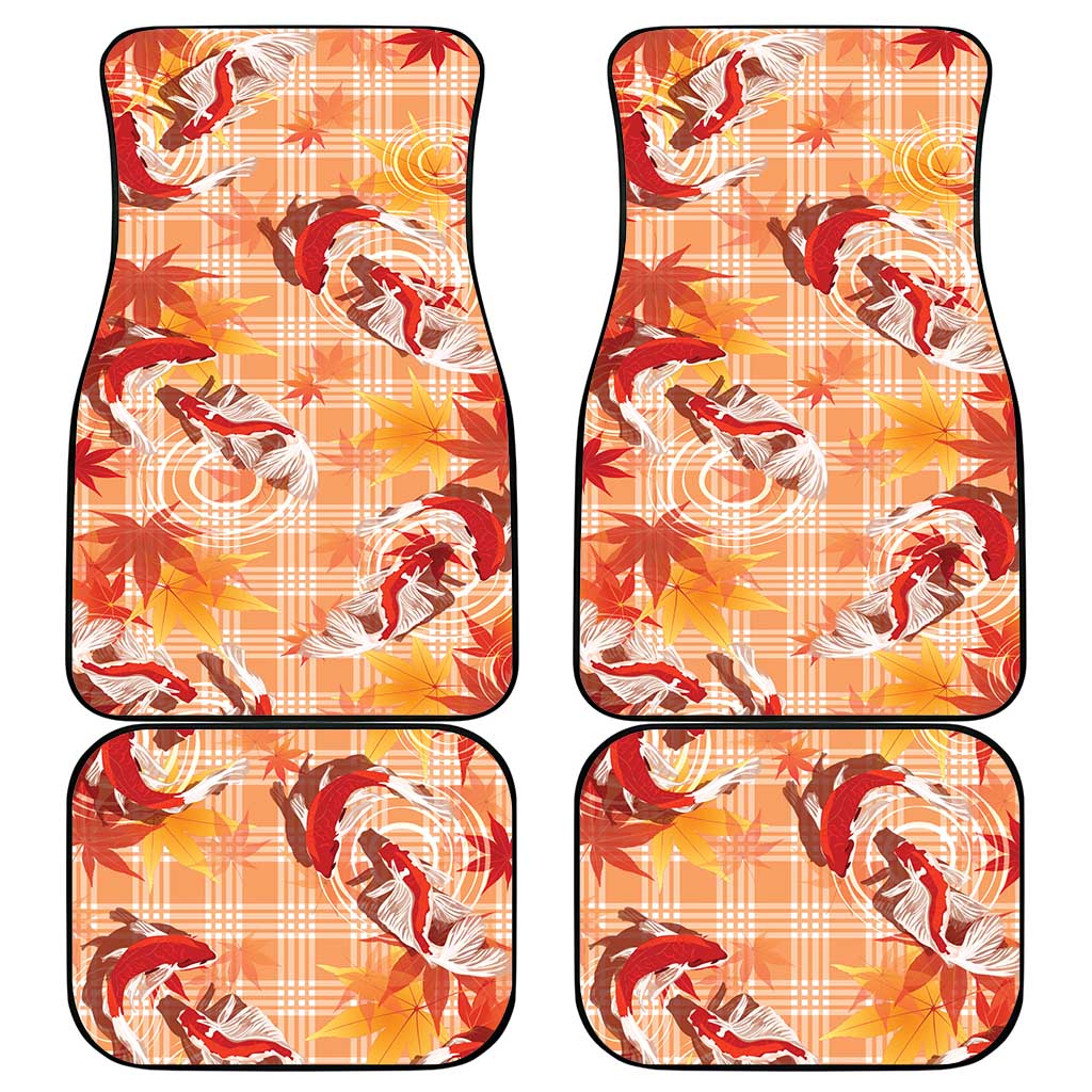 Orange Palaka Hawaii Aloha Car Mats Koi Pond Mix Japanese Maple - Polynesian Pride