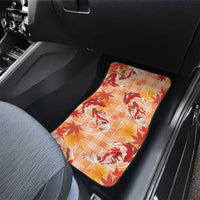 Orange Palaka Hawaii Aloha Car Mats Koi Pond Mix Japanese Maple - Polynesian Pride