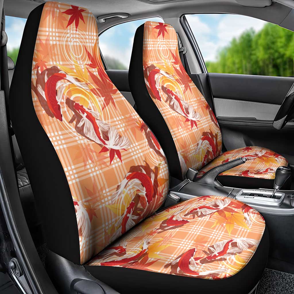 Orange Palaka Hawaii Aloha Car Seat Cover Koi Pond Mix Japanese Maple - Polynesian Pride