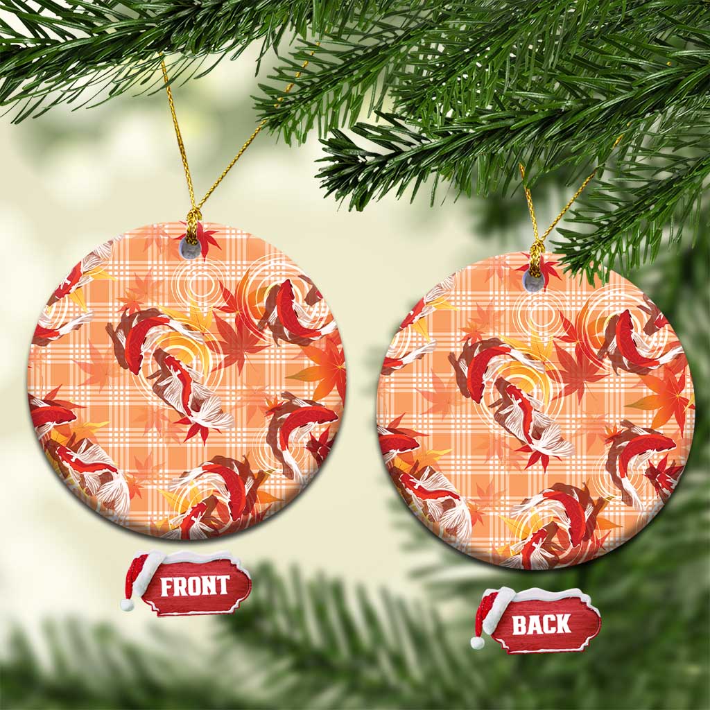 Orange Palaka Hawaii Aloha Ceramic Ornament Koi Pond Mix Japanese Maple - Polynesian Pride