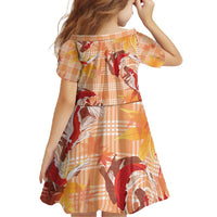 Orange Palaka Hawaii Aloha Family Matching Off Shoulder Maxi Dress and Hawaiian Shirt Koi Pond Mix Japanese Maple - Polynesian Pride