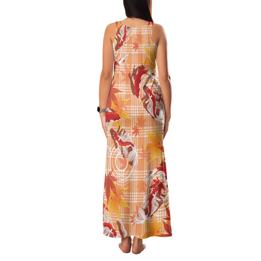 Orange Palaka Hawaii Aloha Family Matching Tank Maxi Dress and Hawaiian Shirt Koi Pond Mix Japanese Maple - Polynesian Pride