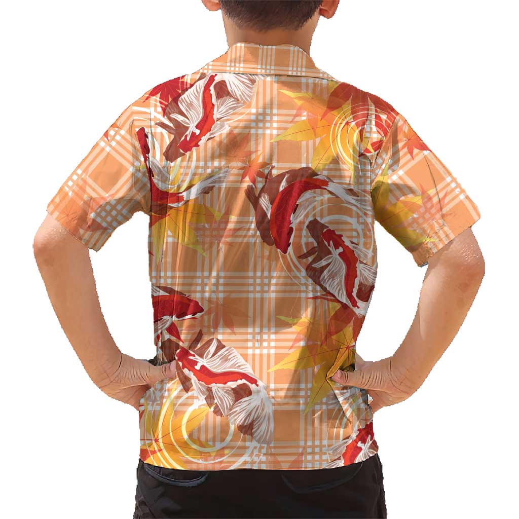 Orange Palaka Hawaii Aloha Kid Hawaiian Shirt Koi Pond Mix Japanese Maple LT7 - Polynesian Pride