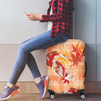 Orange Palaka Hawaii Aloha Luggage Cover Koi Pond Mix Japanese Maple - Polynesian Pride