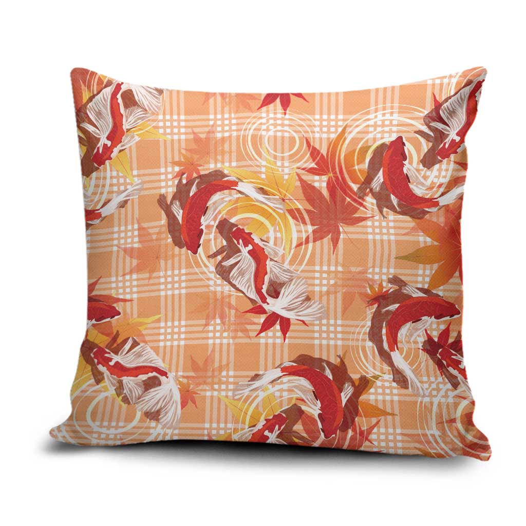 Orange Palaka Hawaii Aloha Pillow Cover Koi Pond Mix Japanese Maple - Polynesian Pride