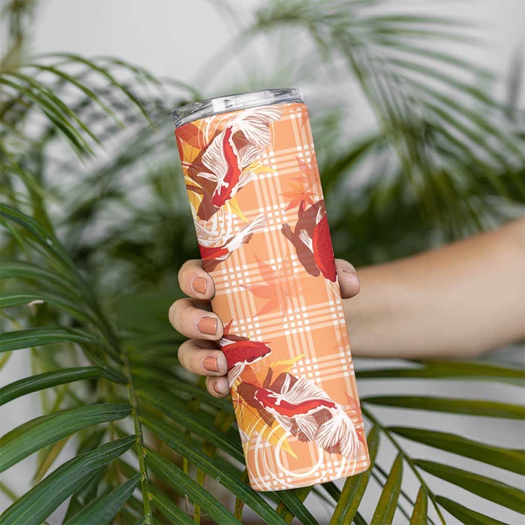 Orange Palaka Hawaii Aloha Skinny Tumbler Koi Pond Mix Japanese Maple - Polynesian Pride