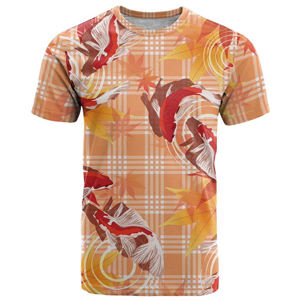 Orange Palaka Hawaii Aloha T Shirt Koi Pond Mix Japanese Maple LT7 Orange - Polynesian Pride