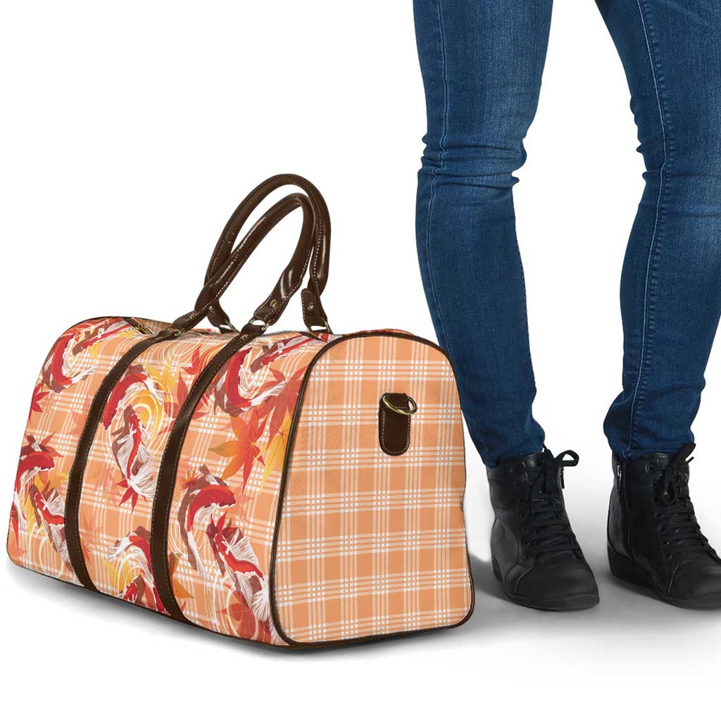Orange Palaka Hawaii Aloha Travel Bag Koi Pond Mix Japanese Maple - Polynesian Pride