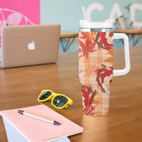 Orange Palaka Hawaii Aloha Tumbler With Handle Koi Pond Mix Japanese Maple - Polynesian Pride