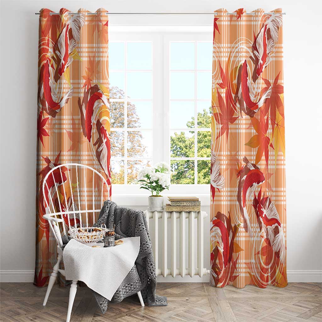 Orange Palaka Hawaii Aloha Window Curtain Koi Pond Mix Japanese Maple - Polynesian Pride