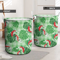 Lime Palaka Hawaii Aloha Laundry Basket Koi Pond Mix Monstera LT7 - Polynesian Pride
