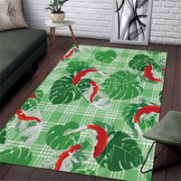 Lime Palaka Hawaii Aloha Area Rug Koi Pond Mix Monstera - Polynesian Pride