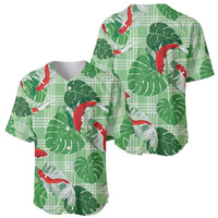 Lime Palaka Hawaii Aloha Baseball Jersey Koi Pond Mix Monstera - Polynesian Pride