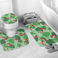 Lime Palaka Hawaii Aloha Bathroom Set Koi Pond Mix Monstera - Polynesian Pride