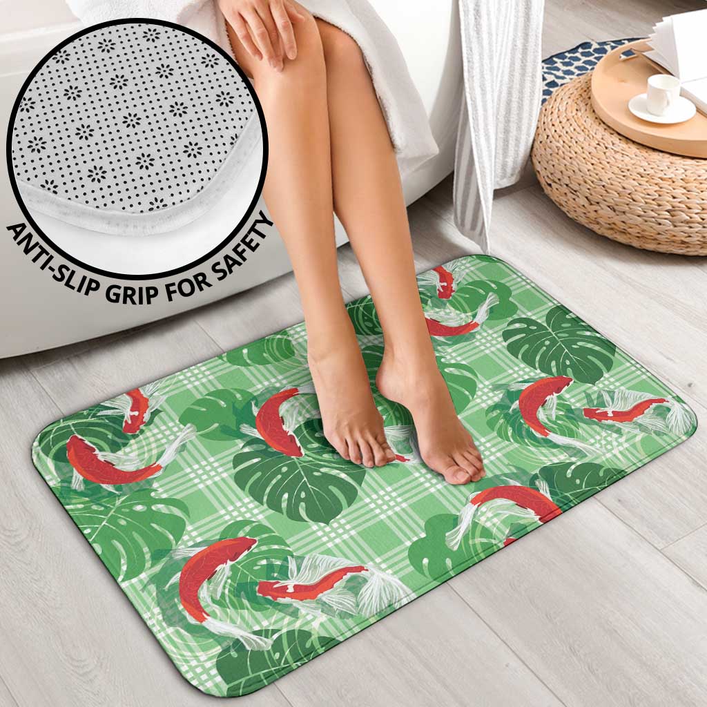 Lime Palaka Hawaii Aloha Bathroom Set Koi Pond Mix Monstera - Polynesian Pride