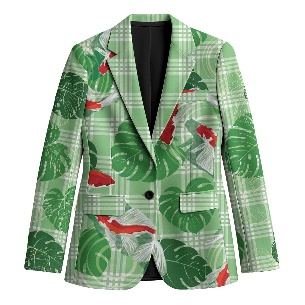 Lime Palaka Hawaii Aloha Blazer Koi Pond Mix Monstera - Polynesian Pride