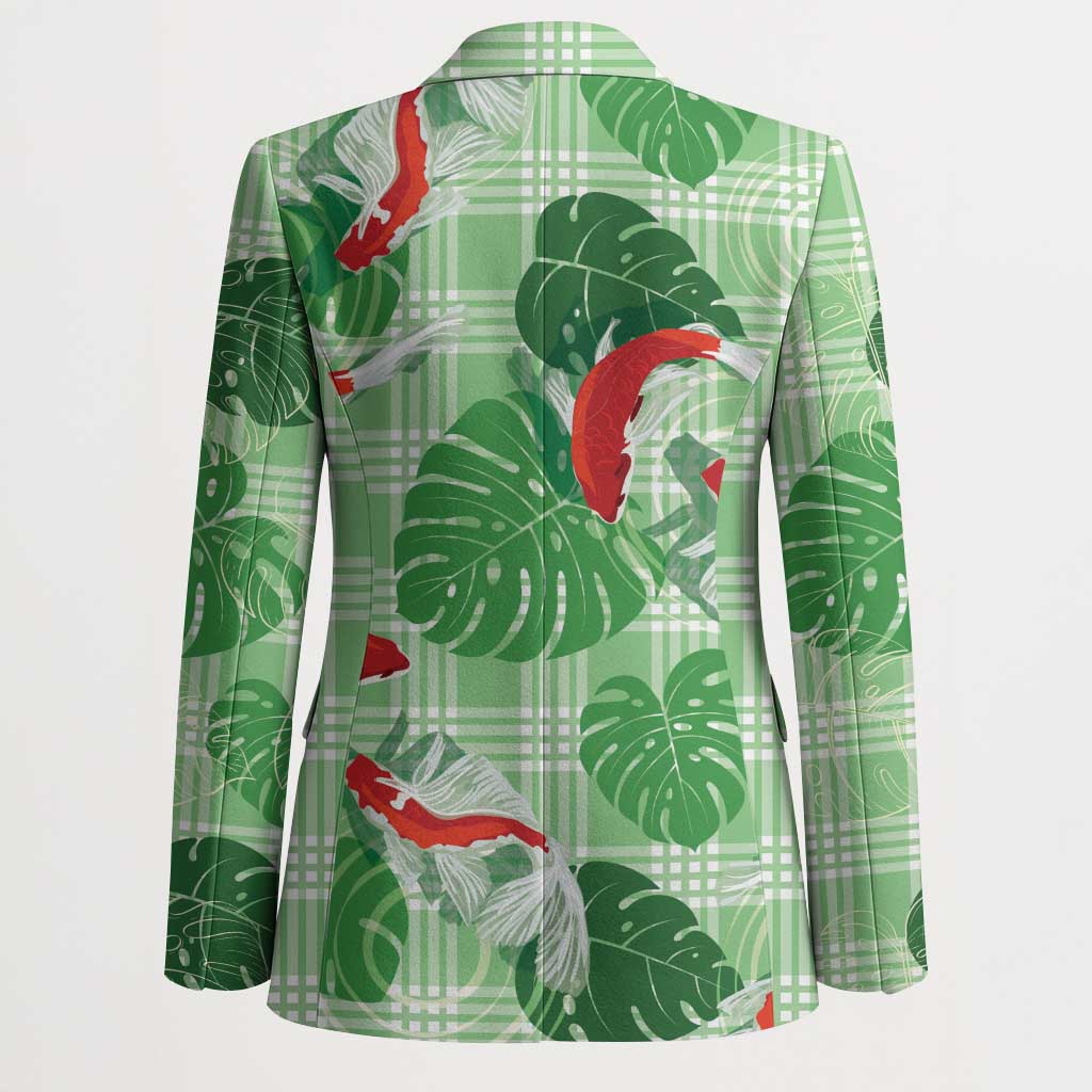 Lime Palaka Hawaii Aloha Blazer Koi Pond Mix Monstera - Polynesian Pride