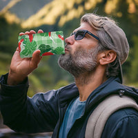 Lime Palaka Hawaii Aloha 4 in 1 Can Cooler Tumbler Koi Pond Mix Monstera - Polynesian Pride