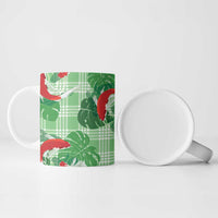Lime Palaka Hawaii Aloha Ceramic Mug Koi Pond Mix Monstera - Polynesian Pride