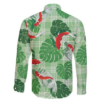 Lime Palaka Hawaii Aloha Family Matching Mermaid Dress and Hawaiian Shirt Koi Pond Mix Monstera - Polynesian Pride