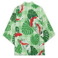 Lime Palaka Hawaii Aloha Kimono Koi Pond Mix Monstera - Polynesian Pride
