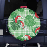 Lime Palaka Hawaii Aloha Spare Tire Cover Koi Pond Mix Monstera - Polynesian Pride