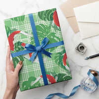 Lime Palaka Hawaii Aloha Wrapping Paper Koi Pond Mix Monstera LT7 - Polynesian Pride