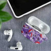 Lavender Palaka Hawaii Aloha AirPods Case Koi Pond Mix Orchids - Polynesian Pride