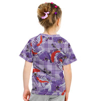 Lavender Palaka Hawaii Aloha Kid T Shirt Koi Pond Mix Orchids - Polynesian Pride