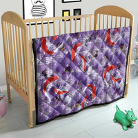 Lavender Palaka Hawaii Aloha Quilt Koi Pond Mix Orchids - Polynesian Pride