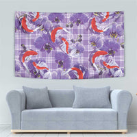 Lavender Palaka Hawaii Aloha Tapestry Koi Pond Mix Orchids - Polynesian Pride