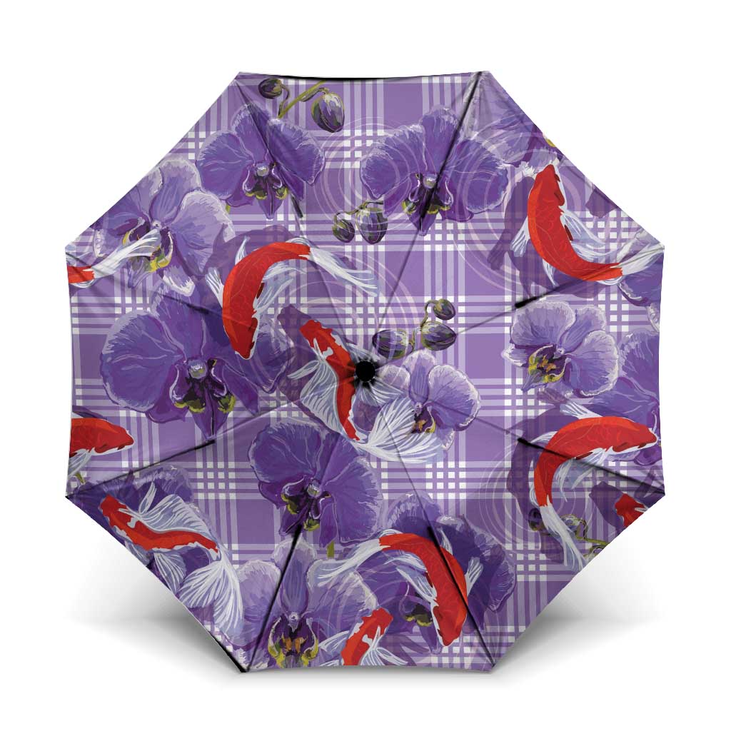 Lavender Palaka Hawaii Aloha Umbrella Koi Pond Mix Orchids - Polynesian Pride