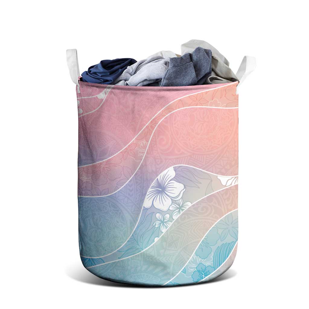 Aloha Hawaii Floral Tapa Laundry Basket Patchwork Pastel Candy LT7 - Polynesian Pride