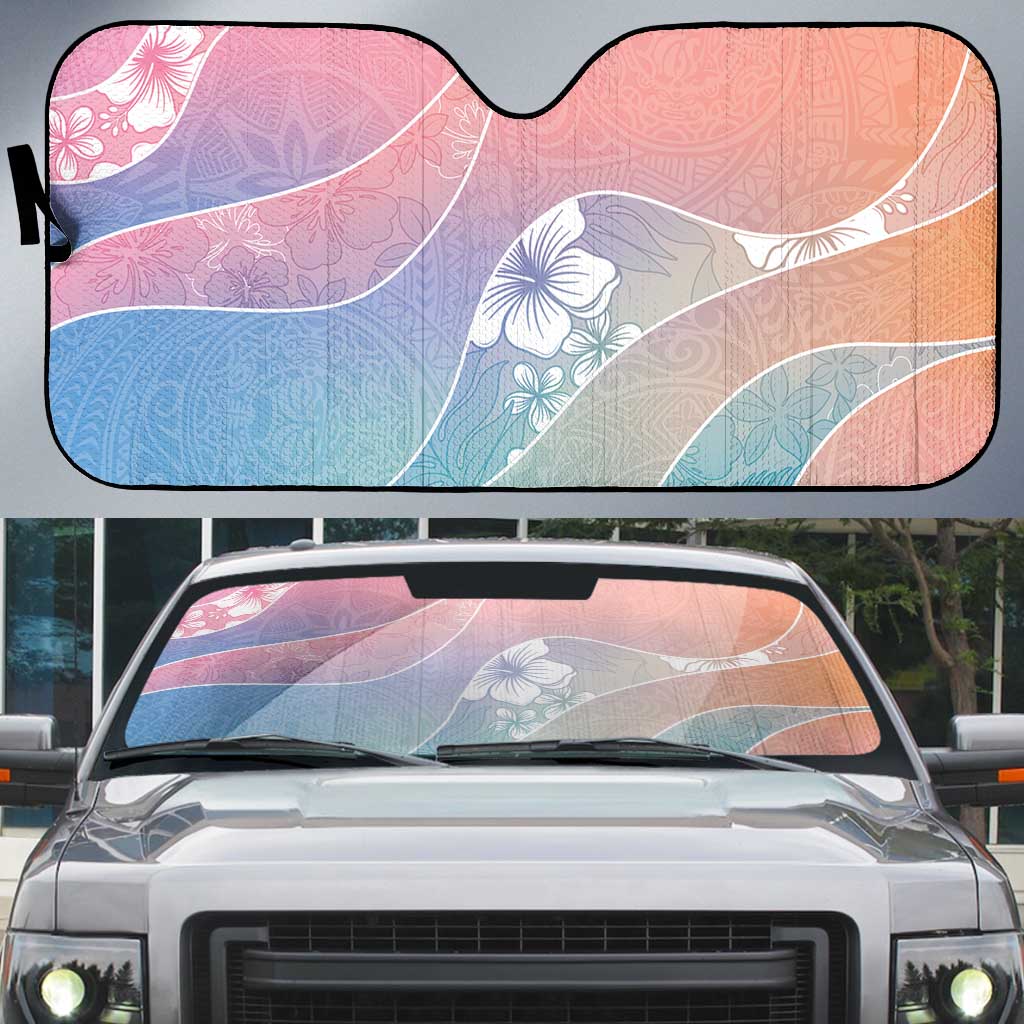 Aloha Hawaii Floral Tapa Auto Sun Shade Patchwork Pastel Candy - Polynesian Pride