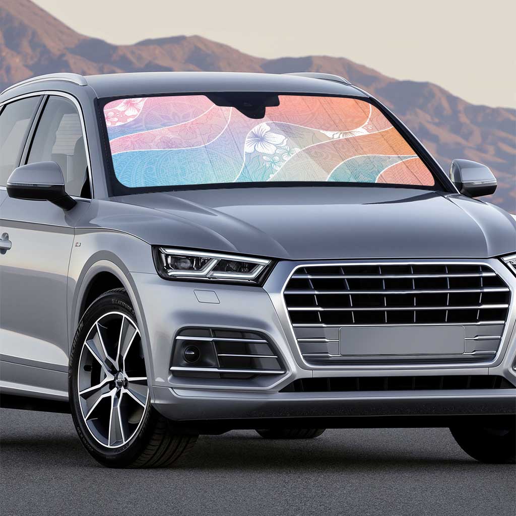 Aloha Hawaii Floral Tapa Auto Sun Shade Patchwork Pastel Candy - Polynesian Pride