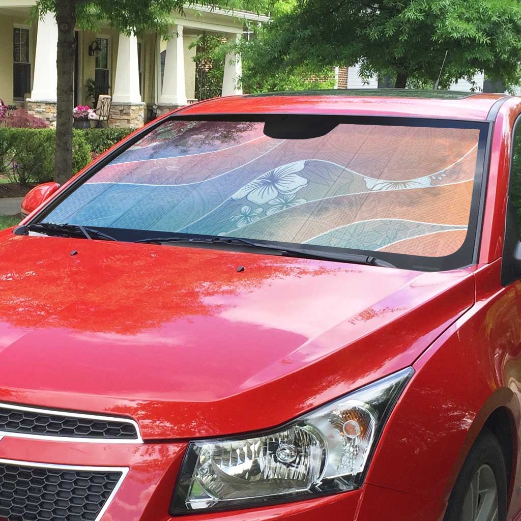 Aloha Hawaii Floral Tapa Auto Sun Shade Patchwork Pastel Candy - Polynesian Pride