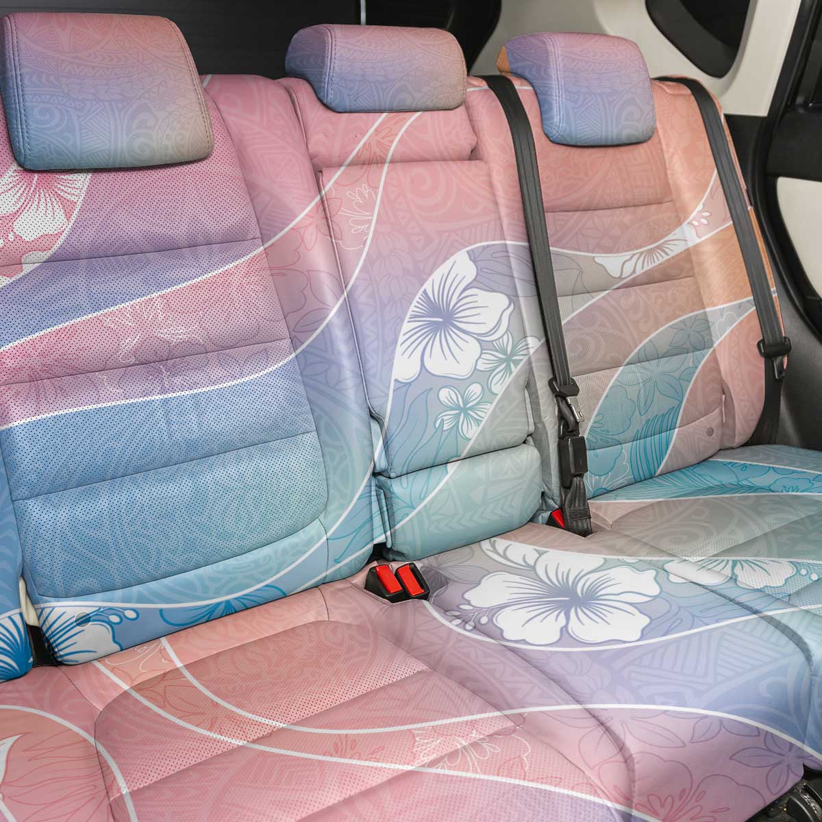 Aloha Hawaii Floral Tapa Back Car Seat Cover Patchwork Pastel Candy LT7 - Polynesian Pride