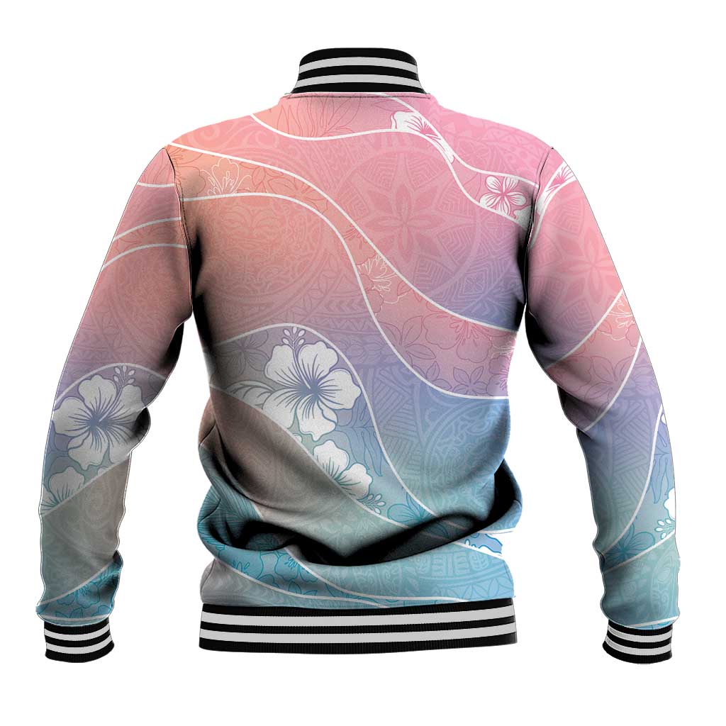 Aloha Hawaii Floral Tapa Baseball Jacket Patchwork Pastel Candy LT7 - Polynesian Pride
