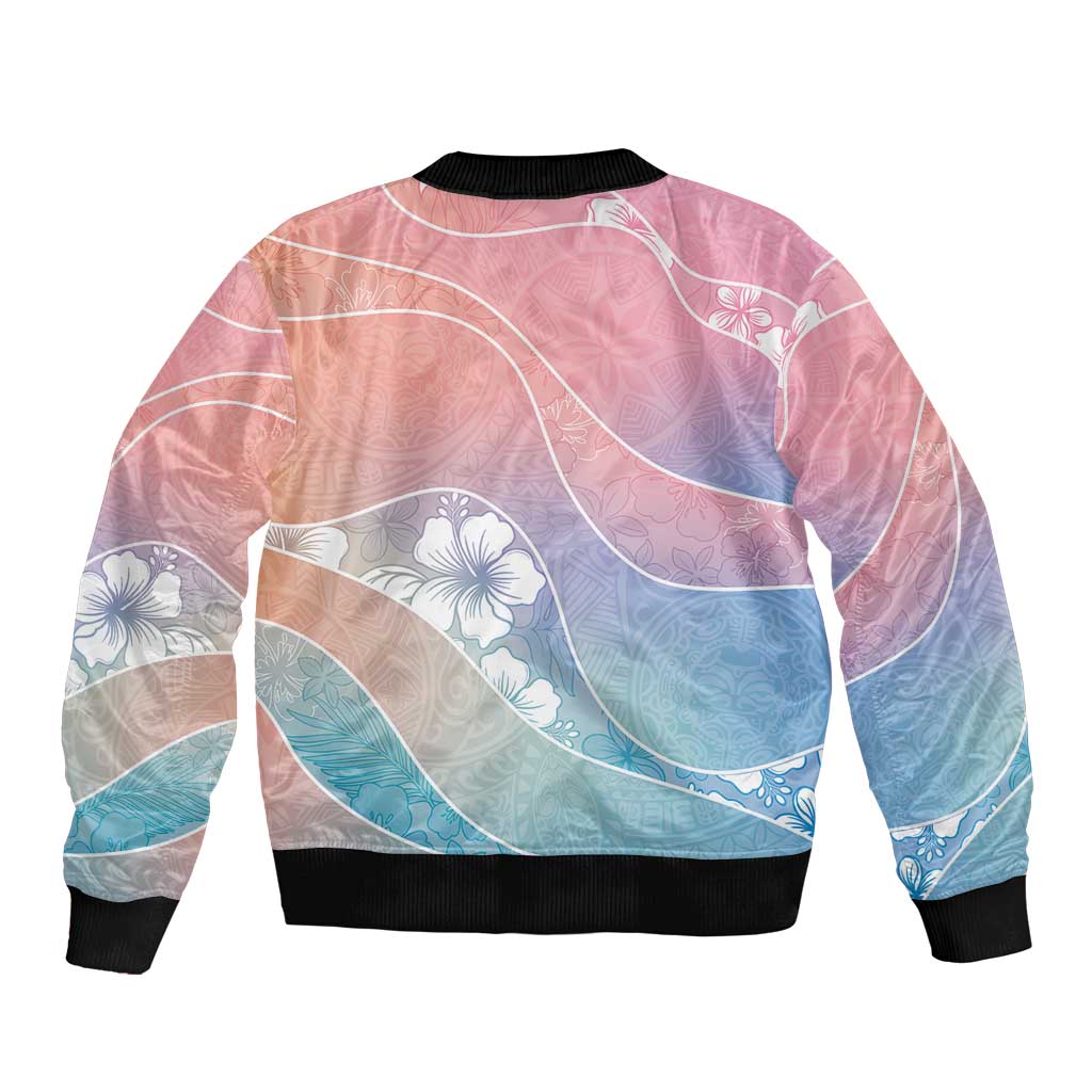 Aloha Hawaii Floral Tapa Bomber Jacket Patchwork Pastel Candy LT7 - Polynesian Pride