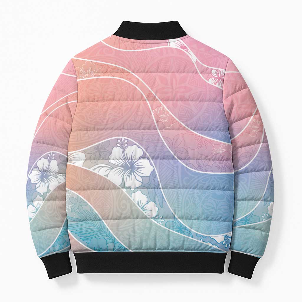 Aloha Hawaii Floral Tapa Bomber Puffer Jacket Patchwork Pastel Candy LT7 - Polynesian Pride