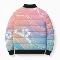Aloha Hawaii Floral Tapa Bomber Puffer Jacket Patchwork Pastel Candy LT7 - Polynesian Pride