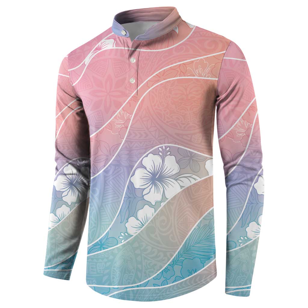 Aloha Hawaii Floral Tapa Button Sweatshirt Patchwork Pastel Candy LT7 - Polynesian Pride