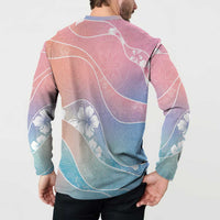 Aloha Hawaii Floral Tapa Button Sweatshirt Patchwork Pastel Candy LT7 - Polynesian Pride
