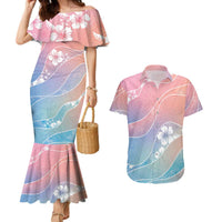 Aloha Hawaii Floral Tapa Couples Matching Mermaid Dress and Hawaiian Shirt Patchwork Pastel Candy LT7 Pastel - Polynesian Pride