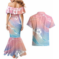 Aloha Hawaii Floral Tapa Couples Matching Mermaid Dress and Hawaiian Shirt Patchwork Pastel Candy LT7 - Polynesian Pride