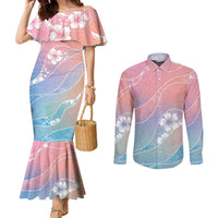 Aloha Hawaii Floral Tapa Couples Matching Mermaid Dress and Long Sleeve Button Shirt Patchwork Pastel Candy LT7 Pastel - Polynesian Pride