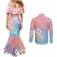 Aloha Hawaii Floral Tapa Couples Matching Mermaid Dress and Long Sleeve Button Shirt Patchwork Pastel Candy LT7 - Polynesian Pride