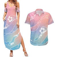 Aloha Hawaii Floral Tapa Couples Matching Summer Maxi Dress and Hawaiian Shirt Patchwork Pastel Candy LT7 Pastel - Polynesian Pride