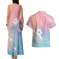 Aloha Hawaii Floral Tapa Couples Matching Tank Maxi Dress and Hawaiian Shirt Patchwork Pastel Candy LT7 - Polynesian Pride