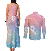 Aloha Hawaii Floral Tapa Couples Matching Tank Maxi Dress and Long Sleeve Button Shirt Patchwork Pastel Candy LT7 - Polynesian Pride